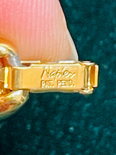 Napier Pink Enamel Gold Omega Necklace